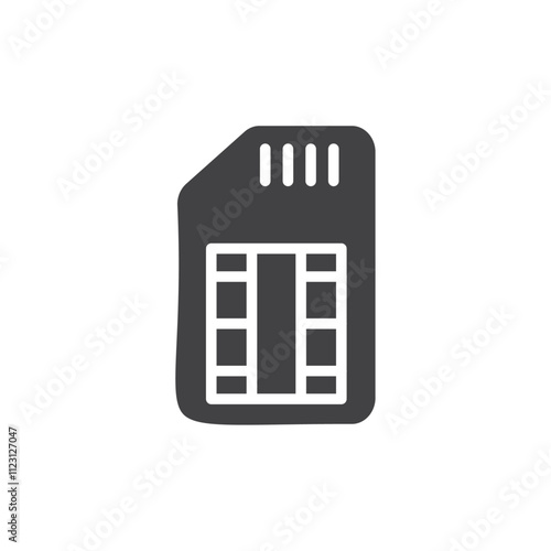 Sim card icon Simple thin line flat symbol