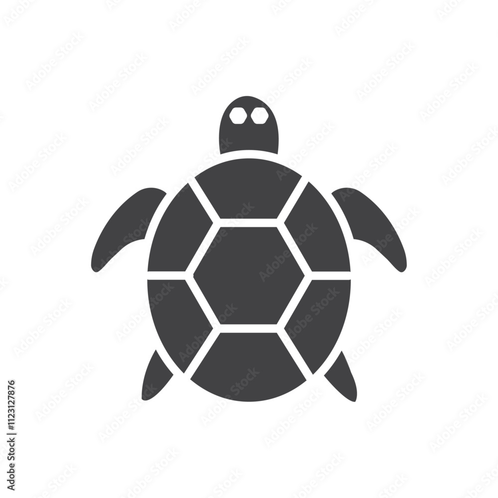 Fototapeta premium Turtle icon Simple thin line flat symbol
