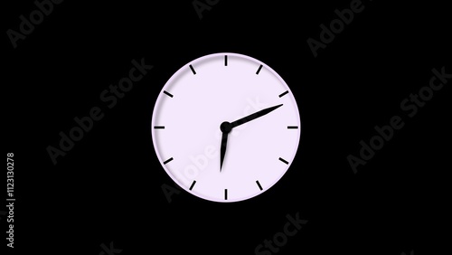 Simple white wall clock icon with black markings, showcasing time with elegance and clarity. photo