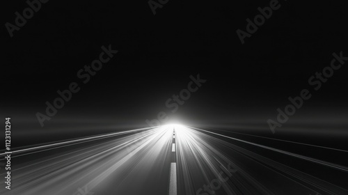 Light Trails on Empty Road During Nighttime with Dramatic Effect