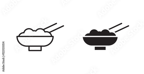 Rise Bowl flat simple vector symbols illustration.