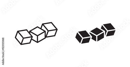 Sugar flat simple vector symbols illustration.