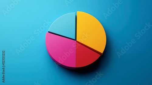 Free Download Colorful 3D Pie Chart on Blue Background for Data Visualization - GFXLoad