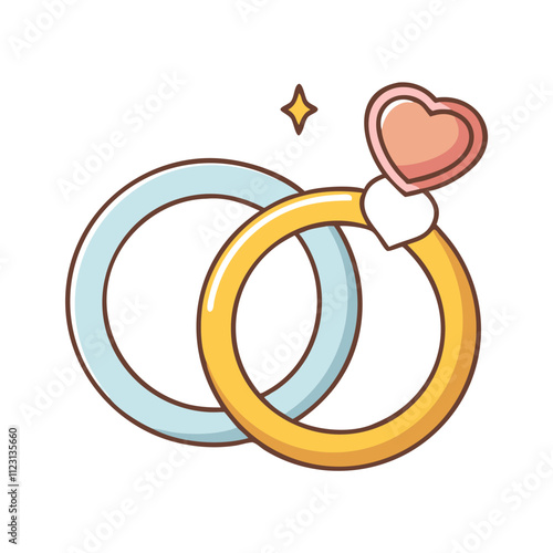 wedding ring icon, valentines day illustration, valentine icon - simple line art of wedding ring, symbolizing valentines day celebrations valentine vector 