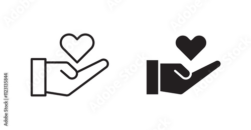 Philanthropy flat simple vector symbols illustration.
