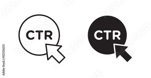 CTR flat simple vector symbols illustration.