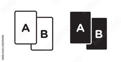 A B test flat simple vector symbols illustration.