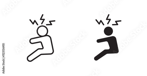 Anxiety flat simple vector symbols illustration.