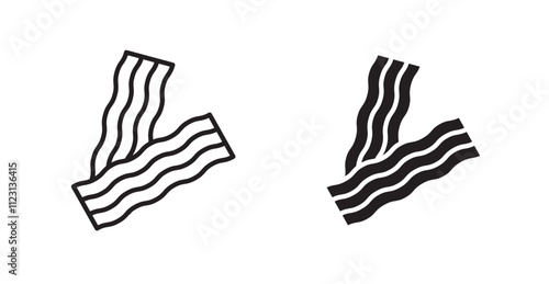 Bacon flat simple vector symbols illustration.