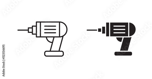 Drill flat simple vector symbols illustration.