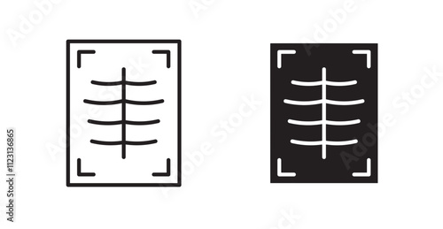 X-ray scan flat simple vector symbols illustration.
