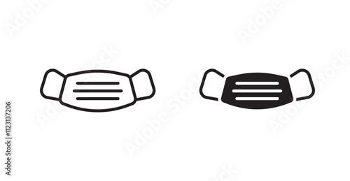 Surgical mask flat simple vector symbols illustration. photo