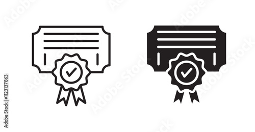 Patented flat simple vector symbols illustration.