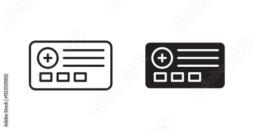 Insurance card flat simple vector symbols illustration.