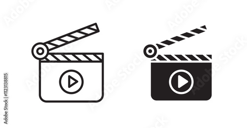 Film clapperboard flat simple vector symbols illustration.