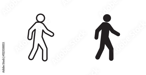 Pedestrian flat simple vector symbols illustration.