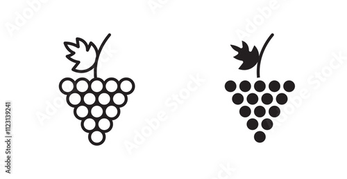 Grapes flat simple vector symbols illustration.