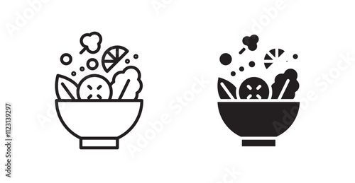 Salad flat simple vector symbols illustration.