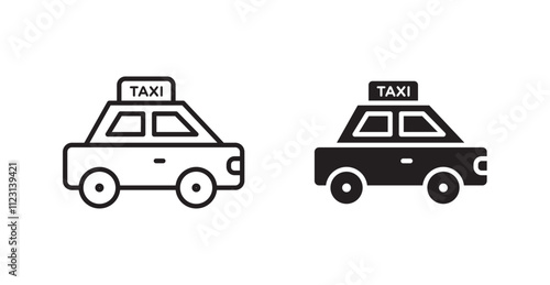 Taxi flat simple vector symbols illustration.