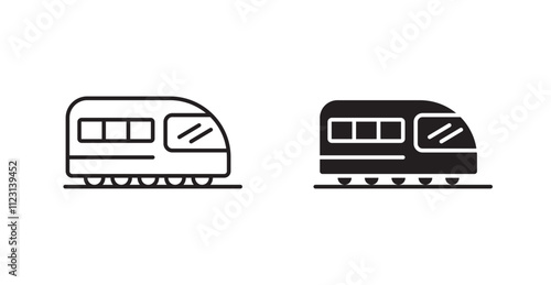 Train flat simple vector symbols illustration.