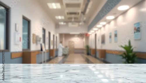 Marble Tabletop with Medical Background