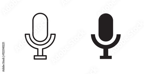 Microphone flat simple vector symbols illustration.