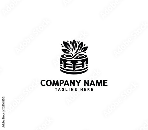 Vector abstract cake logo design. Birthday cake logo. Sweet cake logo. Cake bakery logo. Cake shop