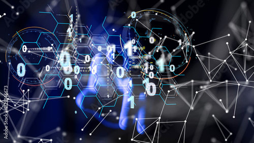 Neural network 3D illustrat...