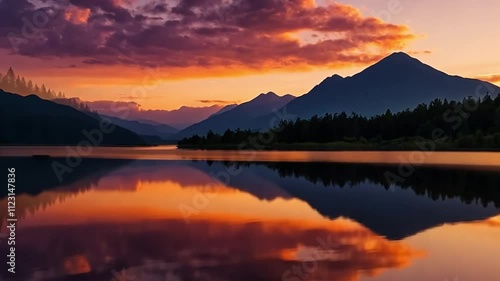sunset over the lake