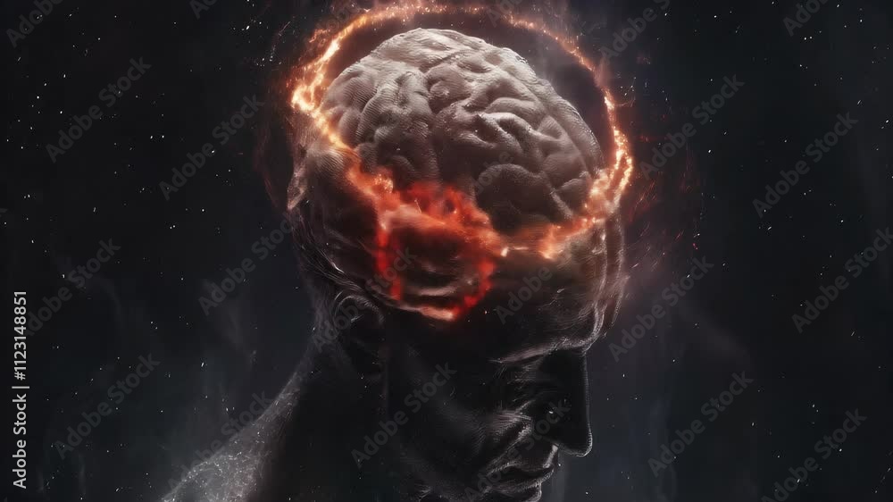 Balo's Concentric Sclerosis: The Ring-like Brain Lesions and Neurological Deficits - Visualize a person with a highlighted brain showing ring-like lesions, experiencing neurological deficits Balo's Concentric Sclerosis: The Ring-like Brain Lesions and Neurological Deficits - Visualize a person with a highlighted brain showing ring-like lesions, experiencing neurological deficits