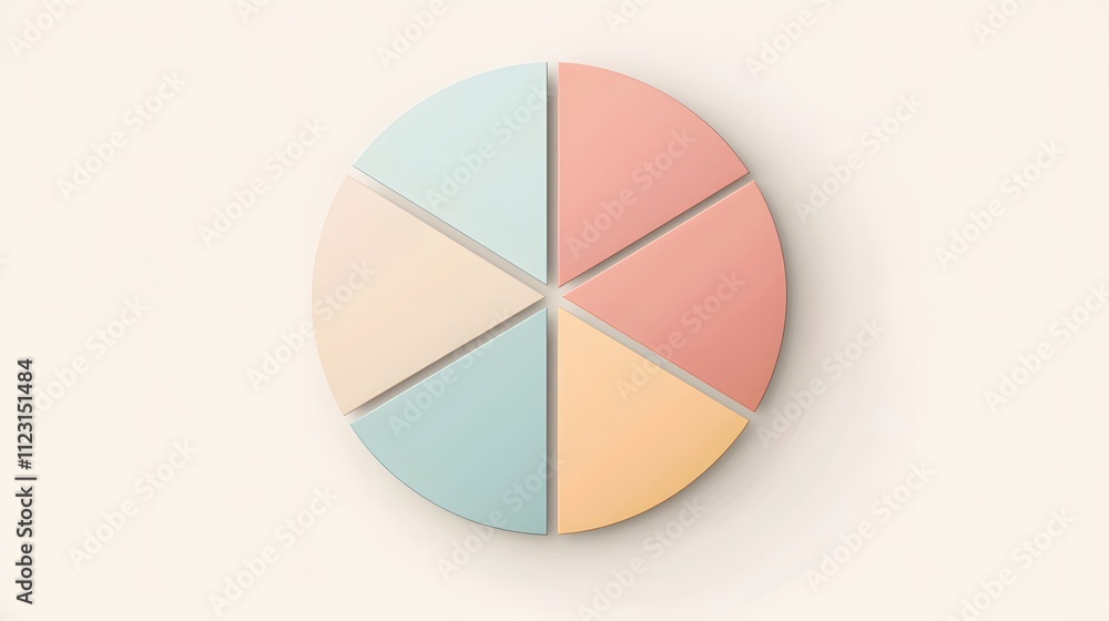 Fototapeta premium A clear, circular infographic with evenly spaced segments in soft pastel tones.