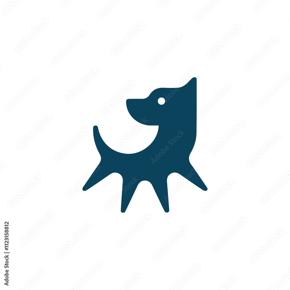 Obraz premium minimalist dog head logo. dog logo icon. dog silhouette vector. dog vector. dog logo, dog icon, dog symbol, dog vector, pet logo, pet icon, paw logo, Cat or dog paw icon. Paw icon. Dog, cat paw icon. 