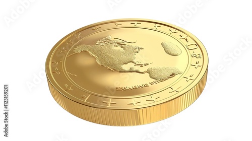 gold dollar coin isolated on white background , png format photo