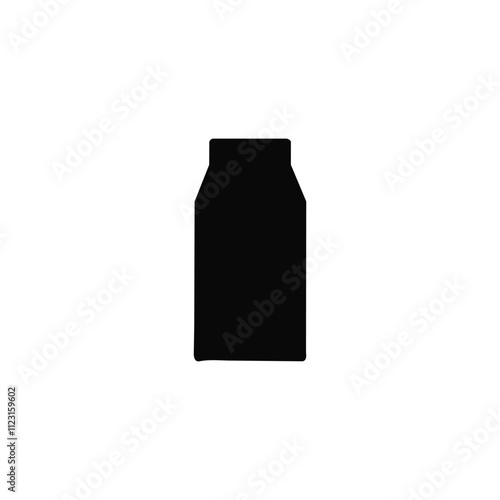 Milk box silhouette isolated on white background.