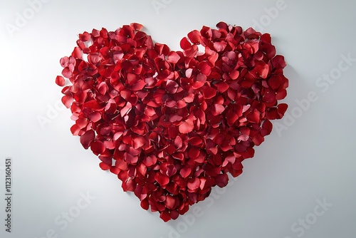 A heart made of red petals