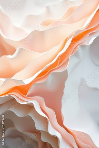 Ethereal Layers of Cream and Peach Waves in Abstract Design