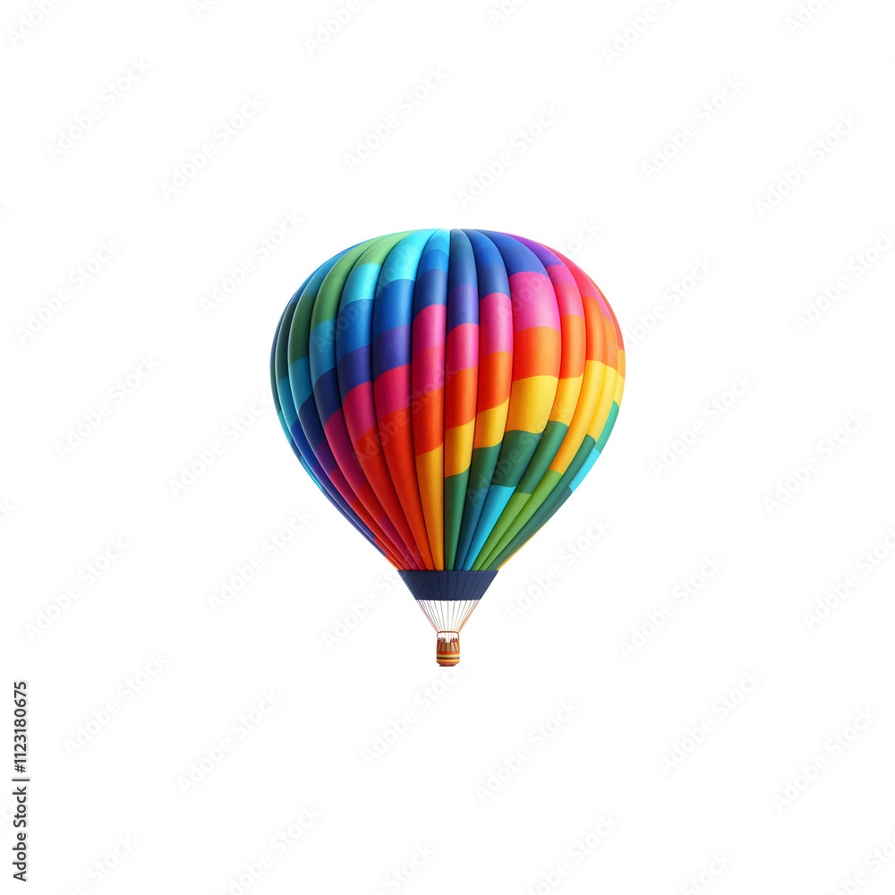 Fototapeta premium Colorful 3d Air Balloon isolated on transparent background