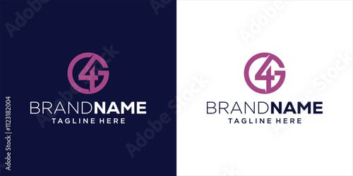 Creative G4 Circle Logo Design, Design Inspiration, Illustration, Vector