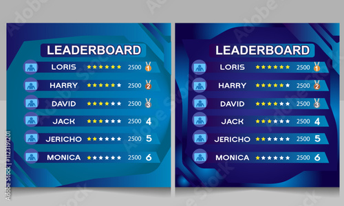 Colorful Game leaderboard with abstract background
