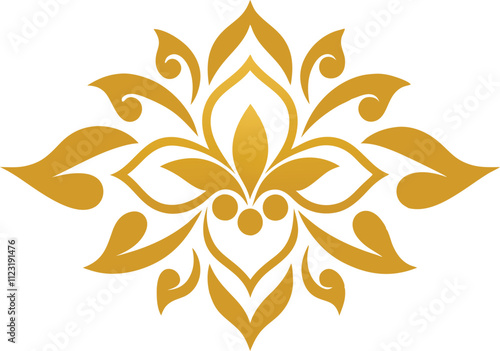 golden color floral ornament design vector illustrtion