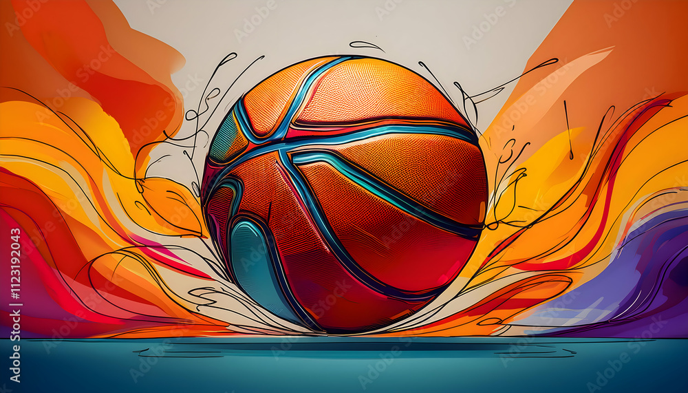 Obraz premium One line drawing and continue for the sport.