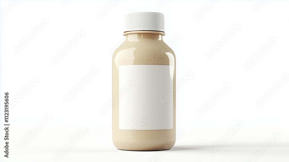 Mock up of a bottle of cream is on a white background Mock up of a bottle of cream is on a white background