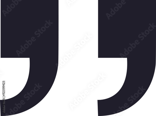 Two dark gray quotation marks symbolize cited text, indicating the start and finish of a speaker s words, emphasizing a direct quote or highlighting a specific passage