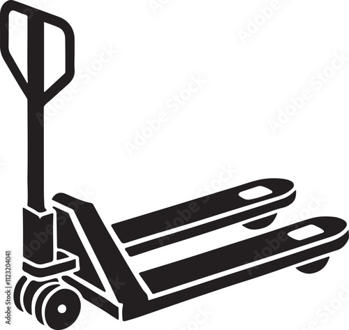 silhouette of hand pallet jack icon vector art illustration