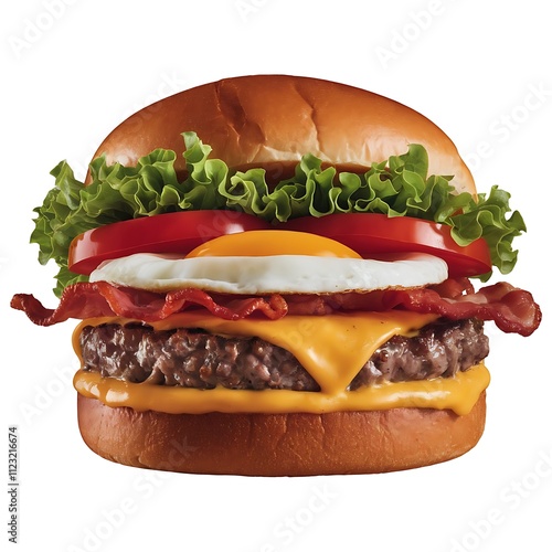 fresh tasty burger humburger with white background photo