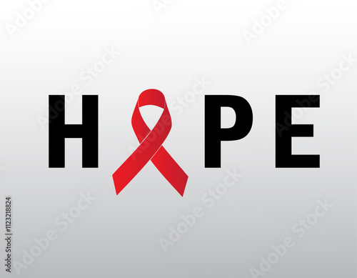 Vector illustration of National Youth HIV and AIDS Awareness poster with red awareness ribbon celebrated every April 10.