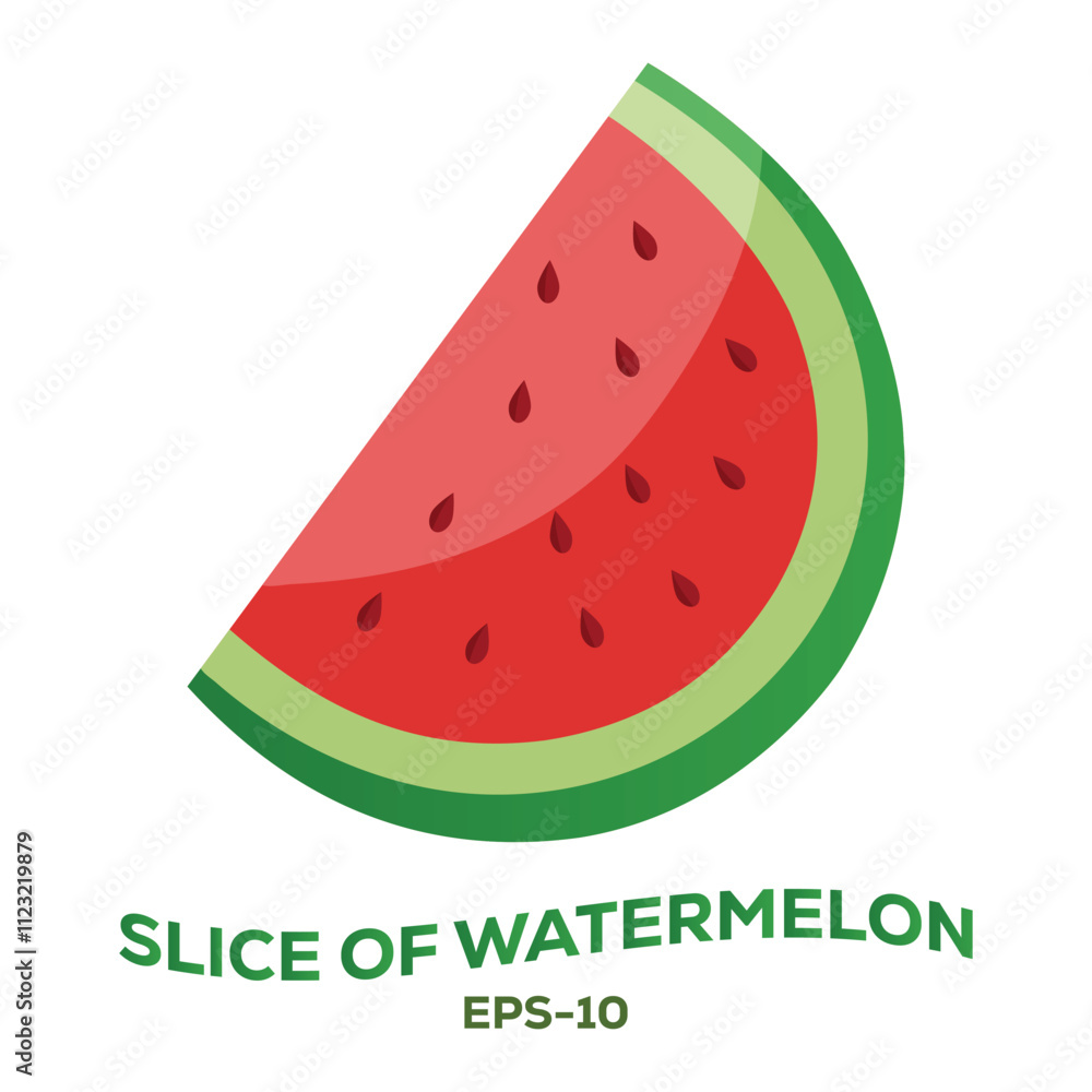 Illustration of Slice of watermelon isolated on white Illustration of Slice of watermelon isolated on white