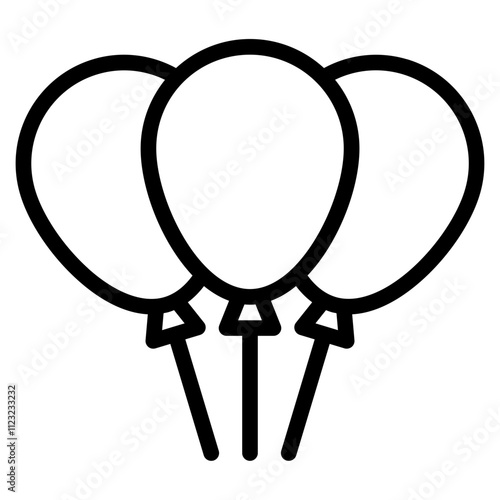 Simple Line Art of Balloons