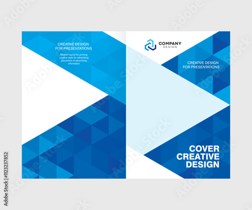 Cover design for presentations and advertising, creative layout of booklet cover, catalog, flyer, fashionable background for text and photo