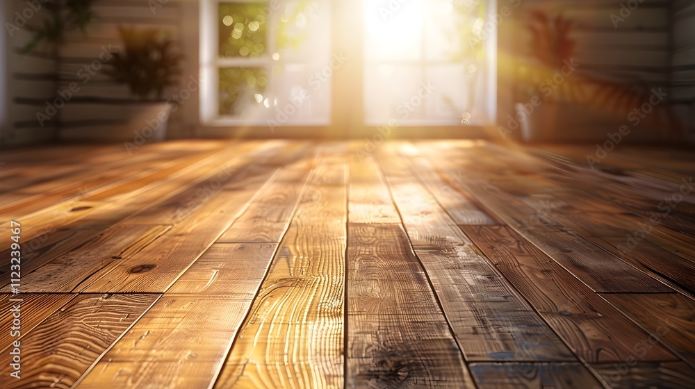 A room with a wooden floor and a window A room with a wooden floor and a window